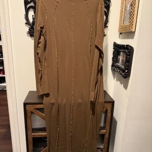Good American Khloe Kardashian Green Long Sleeve Maxi Piped Lettuce Edge 2XL/5